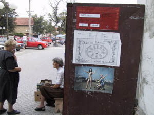 at the street market in front of the Batajnica Local Community building